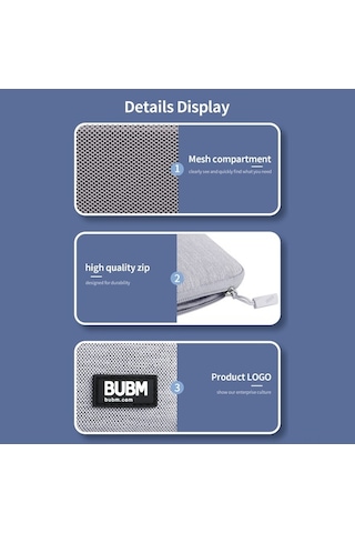 Novahub Bubm Mini Kablo Çantası - Usb, Kalem Saklama Gri, Aksesuarlar İçin Gri