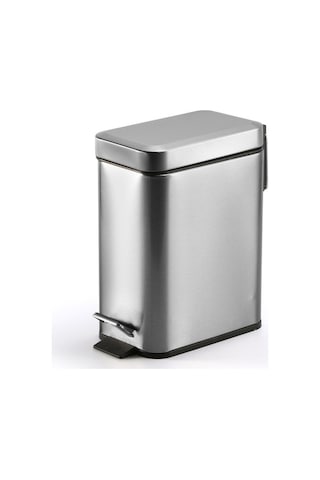 Sones Ev Paslanmaz Çelik Ayak Pedalı Küçük Dikdörtgen Çöp Kutusu Gümüş