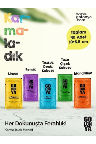 Golonya Karma Islak Mendil 90'lı 10 x 5.5 CM