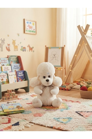 Peluş Uzun Kulaklı Köpek 45 Cm Krem