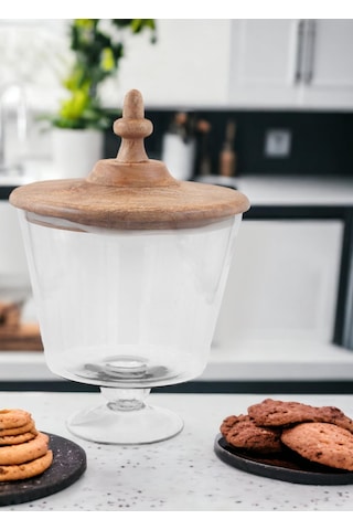 The Mia Madera Ayaklı Kurabiye Kavanozu 36x26x25 Cm