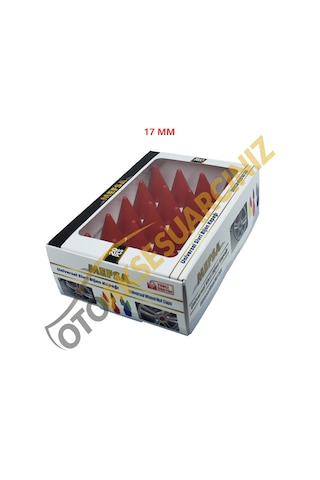 A Kalite Mefsa Bijon Kapağı Sivri 17 Mm Kırmızı 20 Li Set