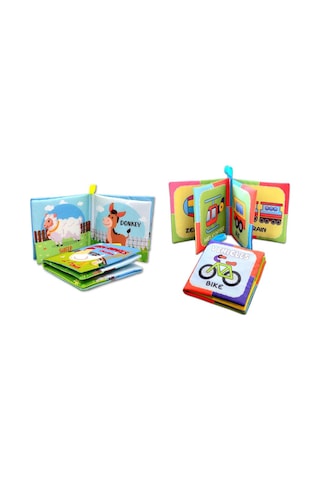 2 Kitap Tox Ingilizce Çiftlik Hayvanları ve Taşıtlar Kumaş Sessiz