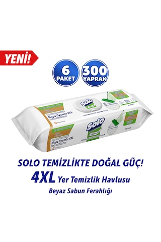 Solo Beyaz Sabun Ferahlığı Mop Uyumlu Yüzey Temizlik Havlusu 6'lı