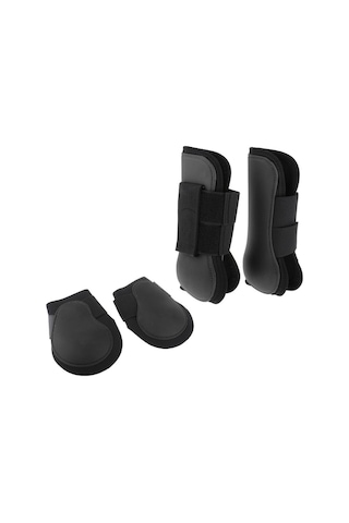 Suntek 2 Pairs At Bacak Boots Hind Ön Bacak Koruyucu Sarar Set Siyah