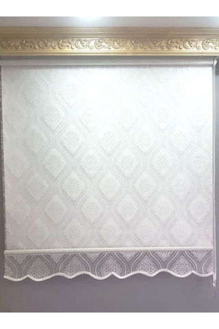 N11 Özel Osmanlı Motifli Damaks Çift Mekanizmalı Tül Stor Perde