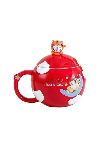 Createtech Homyl Renkli Kahve Kupa Bardaklar Kahvaltı Suyu Kırmızı Kırmızı/ Kırmızı