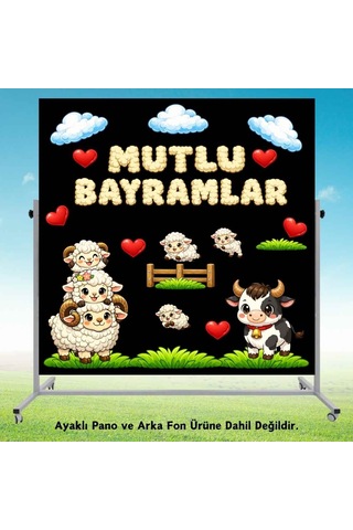 Kurban Bayramı Temalı Okul Panosu Figür Seti Hazır Kesim Sınıf Süsü