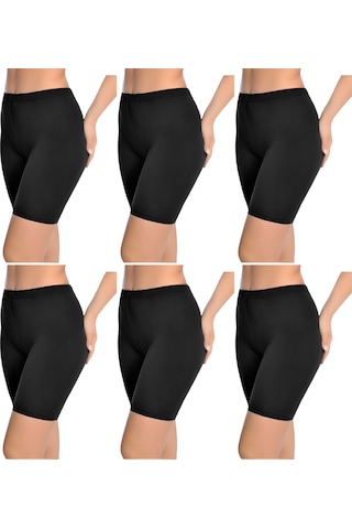 İyteks Kadın Likralı Diz Üstü Tayt 6'lı 1005 Siyah