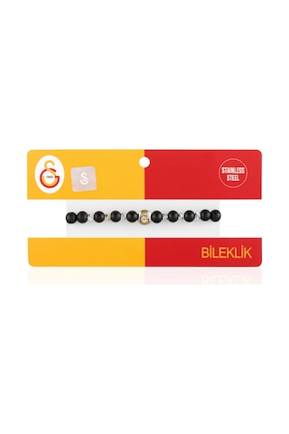 Gsstore Galatasaray Doğal Taş Çelik Logo Bileklik U252268