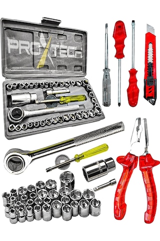 PROXTECH 45 Parça Çok Fonksiyonlu Krom Çelik 40 Parça