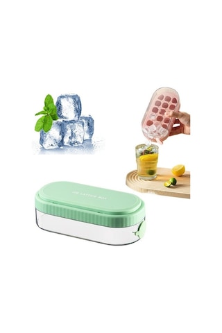 Urbannest Pratik Buz Kalıbı - Kapaklı 18 Hücreli Silikon Buz Yapma Makinesi Yeşil, Pratik Buz Kalıbı - Kapaklı 18 Hücreli Silikon Buz Yapma Makinesi Yeşil Yeşil