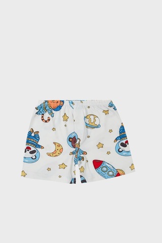 Lela Desenli Streç Pamuklu Bisiklet Yaka Atlet Boxer 2'Li Iç Giyim Erkek Çocuk Takım 6651010 Ekru