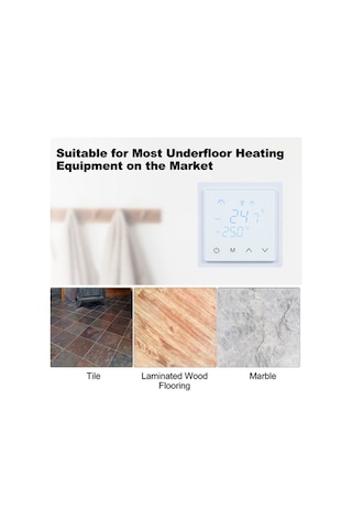 Novahub Oda Termostatı Akıllı 16a Isıtma Sıcaklık Kontrol 85-250v Beyaz Led Dokunmatik Ekranlı