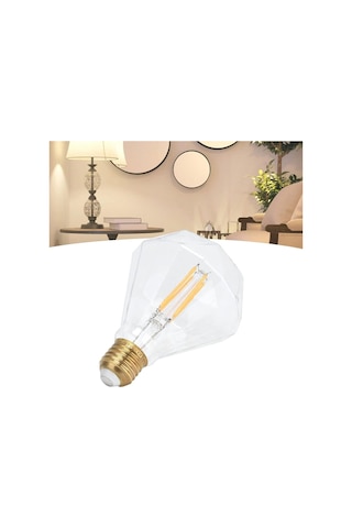 Filament Ampul, Vintage Led Ampul 4w Elmas Şekilli Led Filament Ampul E27 - Sarı Işık