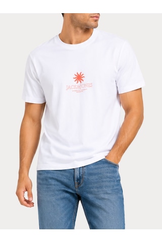 Jack & Jones Jorhyeres Tee Ss Crew Neck Fst Beyaz