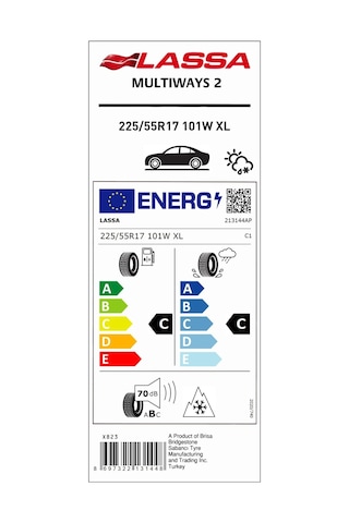 Lassa 225/55R17 101W XL Multıways 2 Dört Mevsim Lastiği 2024