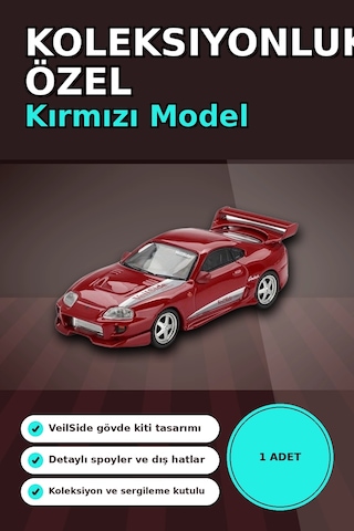 Diecast 1/64 Veilside Combat V-ı Toyota Supra Kırmızı Model Araba - Tekli Kutu Bx-313405