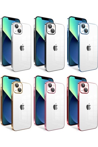 Apple Uyumlu iPhone 13 Kilif Kamera Korumali Renkli Çerçeveli Zore Gara 563310923