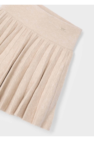 Kız Çocuk Pileli Örgü Etek - Krem Mavi