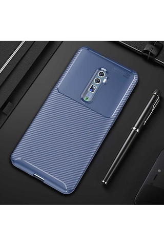 Oppo Reno 10x Zoom Kılıf Zore Negro Silikon Kapak Lacivert
