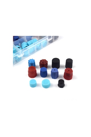 Ranyeek Otomobil Klima Bakım Tulumu, 77 Adet Standart Servis Port Kapakları, Çoğu Model Uyumlu, Kolay Kurulum, Dayanıklı Abs Malzeme, Saklama Kutusu İçerir