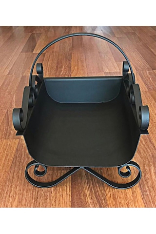 Siyah Şık Dekoratif Şömine Odunluk