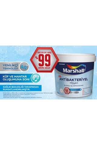 Marshall Antibakteriyel Hijyen Iç Cephe Boyası 15Lt=20Kg+Marshall (278612850)
