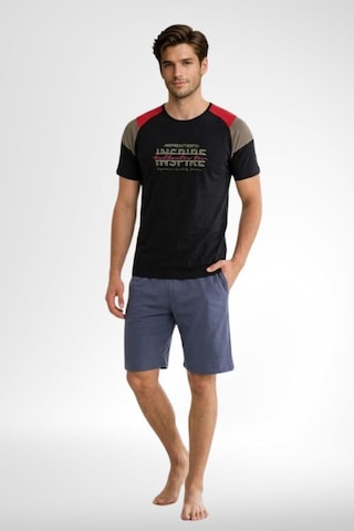 Mecit Pijama Mecit 4004 Füme Kısa Kollu Şortlu Erkek Pijama Takımı