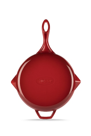 24cm Döküm Demir Gril Tava Kırmızı