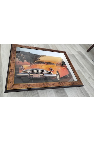 Sarı Araba Nostaljik 35 X 50 Rölyef Tablo