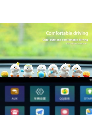 Singree 8 Adet Tavşan Figürü Seti - Araba İç Dekorasyon Aksesuarlı, Şekerimsi Kartoon Stili, İç Döşeme Zenginleştirici, Konu Başı Oluşturucu