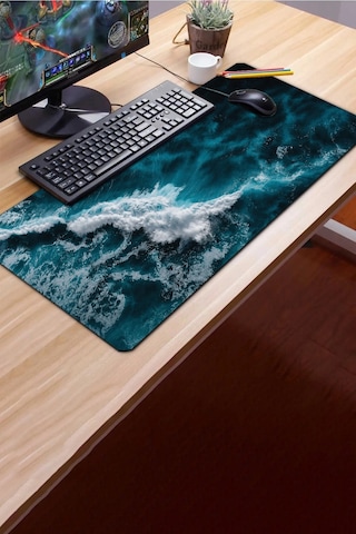 Sonictouch Klavye Mousepad 40x90cm Dikişsiz Pürüzsüz Sıvı Geçirmez Kaymaz Taban Mavi Derinlik