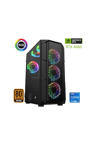 Xaser XSR507 i5-12400F 16 GB 1 TB M.2 NVMe SSD 8 GB RTX4060 Free Dos Masaüstü Oyuncu Bilgisayarı