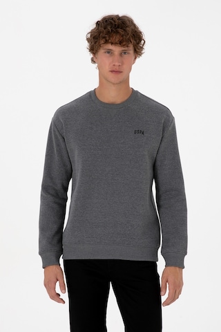 U.S. Polo Assn. Erkek Comfort Fit Bisiklet Yaka Şardonlu Antrasit Melanj Basic Sweatshirt 50313757-VR081