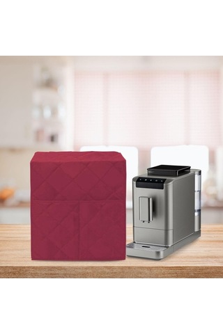 Trendooze Kahve Makinesi Kapağı Yıkanabilir Su Geçirmez Kırmızı Kırmızı