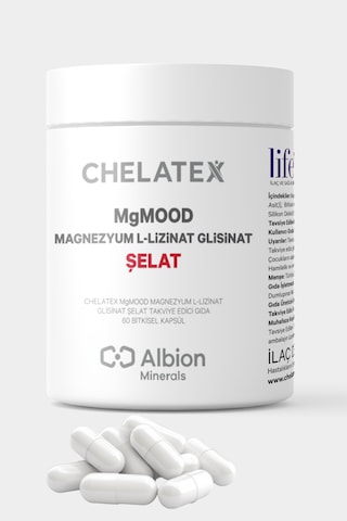 Chelatex Mgmood Magnezyum L-lizinat Glisinat Şelat 60 Bitkisel Ka