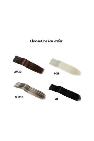 Qingmipy "24 Inç Klipsli Saç Uzatma Seti - 6 Parça 16 Klips, Doğal Görünüm, Isıya Dayanıklı" Diğer