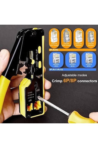 Besthome1 Modüler Veri Kablosu Crimper, Siyah Rj11-rj45 Tel Stripper