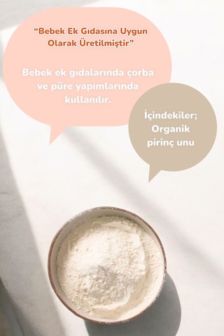 Beyorganik Organik Bebek Pirinç Unu 500 G