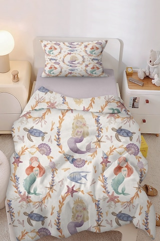 Denizkızı Masalı Tek Kişilik Çocuk Nevresim Seti Mor