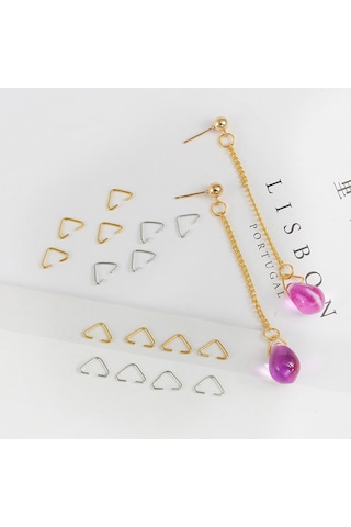 T Toptancı Anahtarlık Montaj Halkası Üçgen Takı Bağlantı Halkası 14x11 Mm 100 Adet Gold Altın