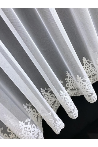 Tül Perde Arne Desen Grek Etek Işleme Brillant Tüm Ölçülerinde D Ekru