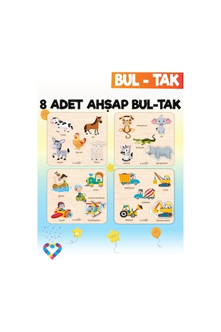 Eğitici 8 Adet Mega Set Bul-tak Oyuncak