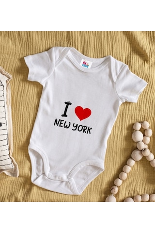 Bk Kids I Love New York Tasarımlı Bebek Body Zıbın - Model 1 6 - 9 Ay sarı