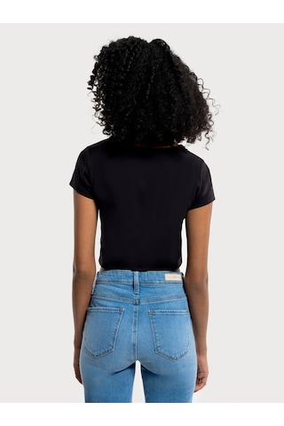 Crop Kadın Tshirt K.kol Siyah