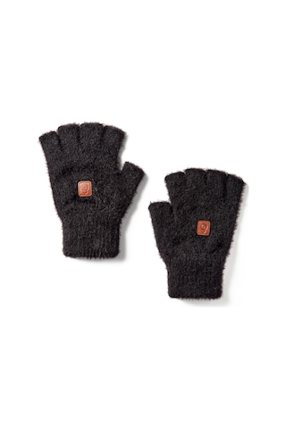 Gsstore Galatasaray Kadın Yarım Parmak Peluş Eldiven K252269 Siyah
