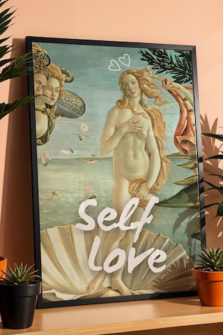 Saturn The Birth Of Venus Self Love Çerçeveli Tablo Modern Dokunuşlu Klasik Sanat Altered Art