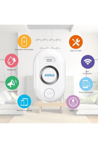 Symbee Keruı Wifi Akıllı Su Tespit Cihazı - 2.4ghz Kablosuz, Akıllı Telefon Uygulaması İle Uzaktan Kontrol, Ip66 Su Geçirmez, Kr-wd62 Modeli