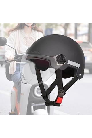 Neevoyu Siyah Elektrikli Araç Kaskı - 3c Onaylı Güvenli Korumalı Kask